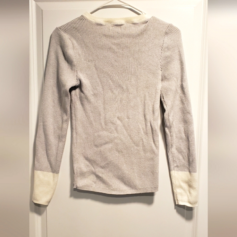Faherty Shirt Top Ribbed Sweater Medium - Picture 2 of 5